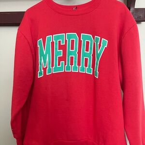 Red 'MERRY' Sweatshirt